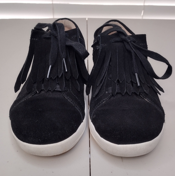 Fitflop F-Sporty II Black Suede Comfort Low Top Lace Up Fringe Sneakers Sz 7 - Picture 9 of 12